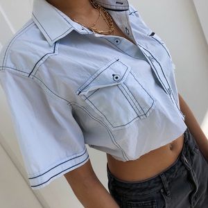 cropped tee!! thrifted!